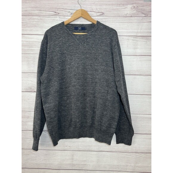 J CREW Sweater Men's Pullover Crew neck 100% Cotton Long Sleeve Size XL Gray - Picture 1 of 8